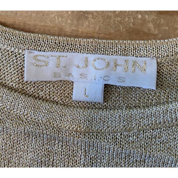 St. John Basics Sweater Tank Top Size Large Women’s Gold - Picture 3 of 6